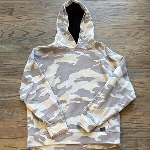 Hollister Men's Gray & Beige Camouflage Hoodie